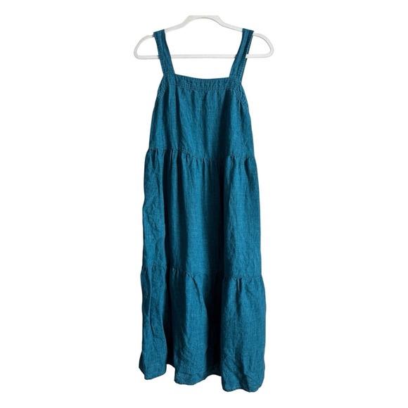 Eileen Fisher Dresses & Skirts - Eileen Fisher Washed Organic Linen Delave Tiered Reef Dress Size XS Minimalist